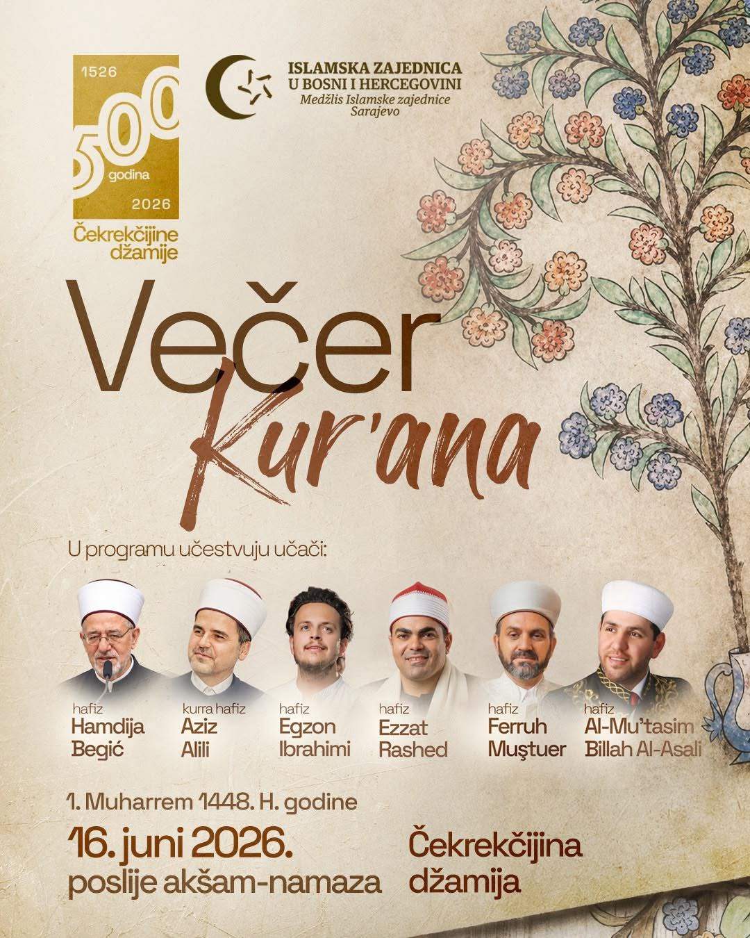 Večer Kurana.jpg - Večer Kur&rsquo;ana u povodu 500 godina Čekrekčijine džamije i Nove hidžretske godine